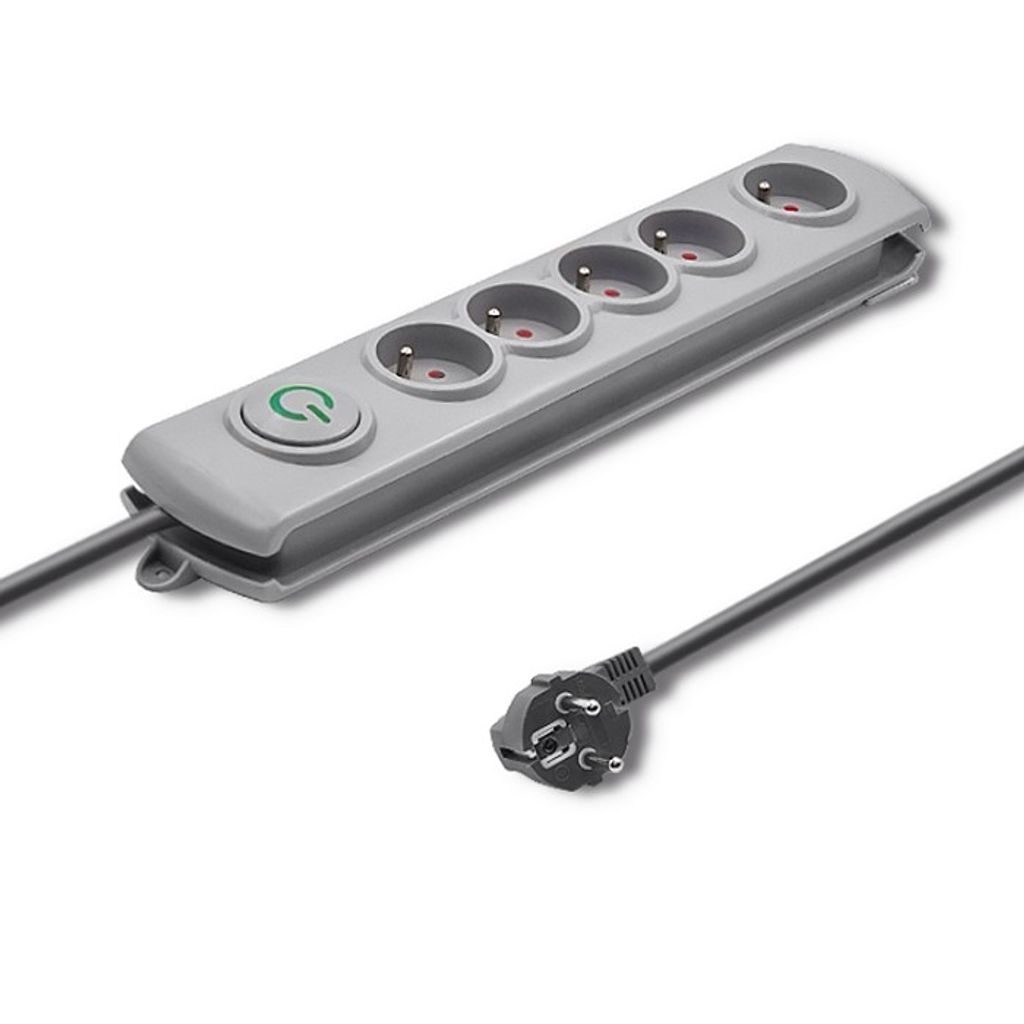 Qoltec 50272 listwa przeciwprzepięciowa szara 5 gniazd 230 Zdjęcie produktu 