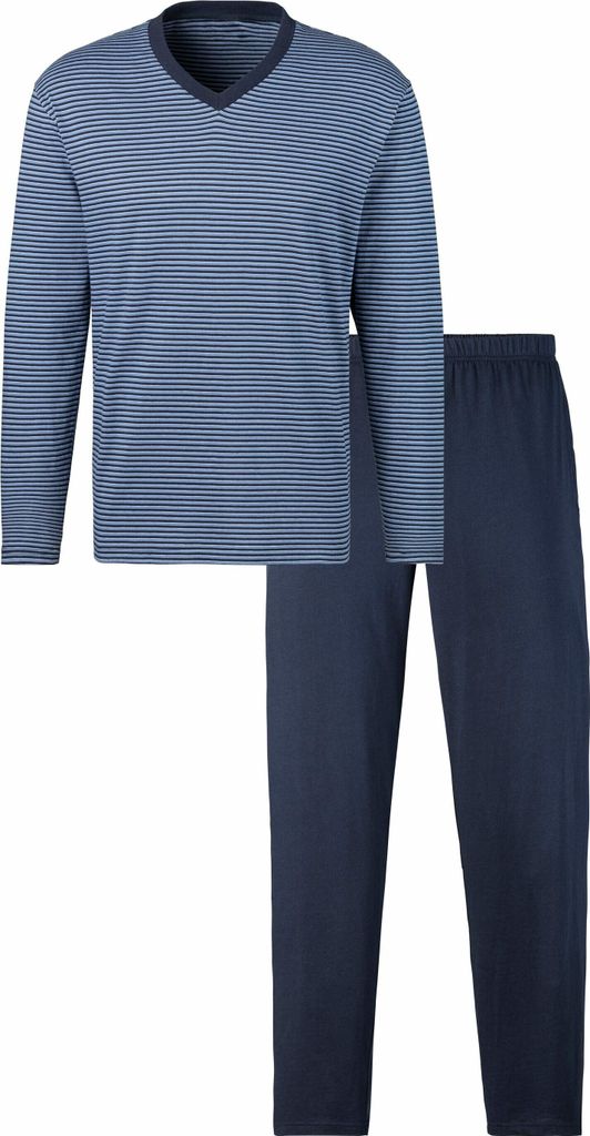 LE JOGGER Pyjama 4 -teilig blau-marine, grau-anthrazit Produktbild 