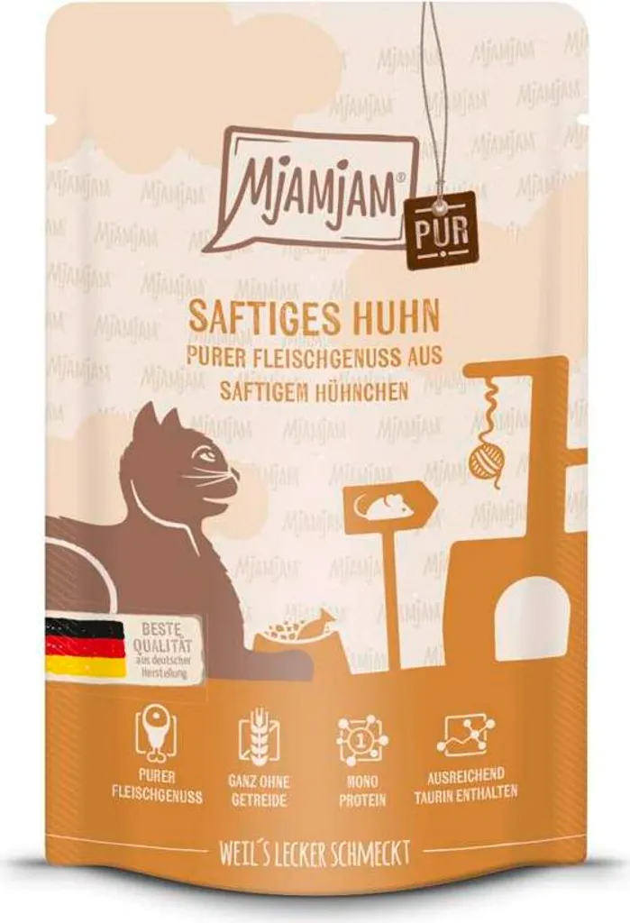 Repas Complet pour Chat Difficile - Mjamjam Quetschie Poulet 12 x 125g - 3