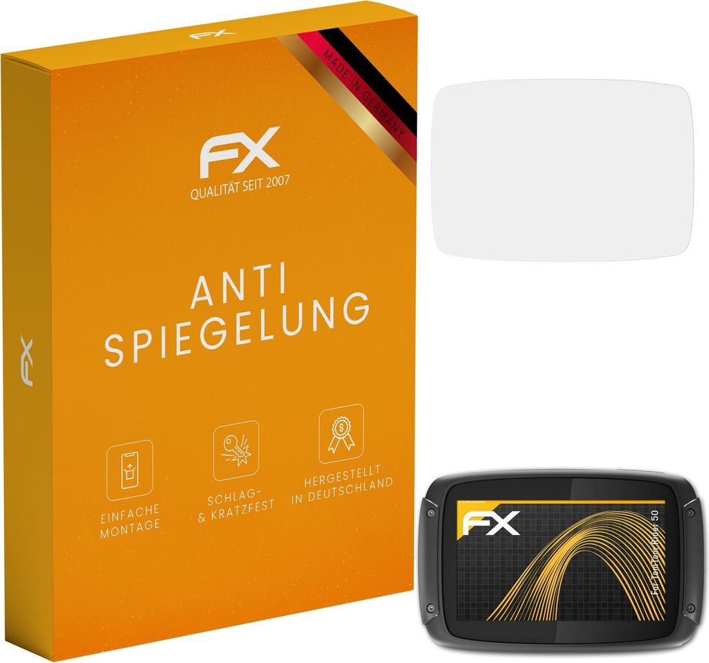 atFoliX FX-Antireflex 3x Schutzfolie kompatibel mit TomTom Rider 50 Displayfolie