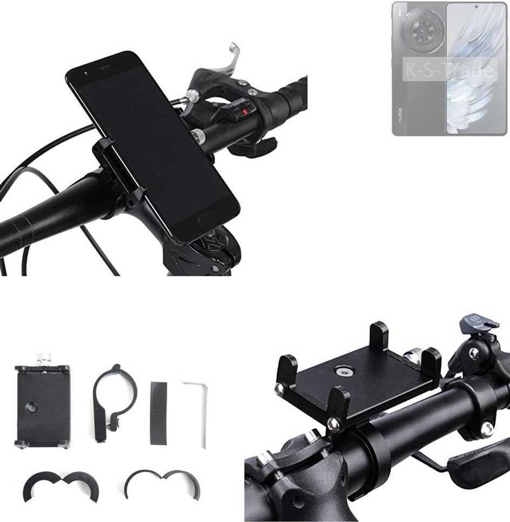 K-S-Trade Handyhalterung für das Fahrrad kompatibel mit Nubia Z 50S Pro Halter Lenkstange Fahrradhalterung Motorrad Bike Mount Befestigung Smartphone