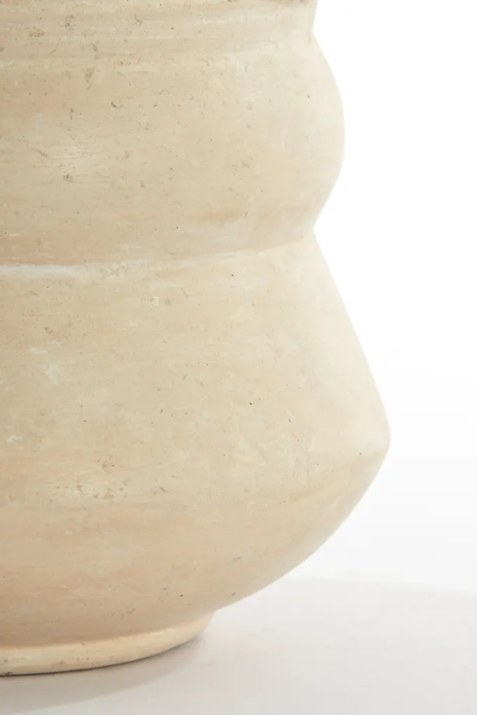Vase en céramique beige TARIFA - Objet de décoration artisanale chic
