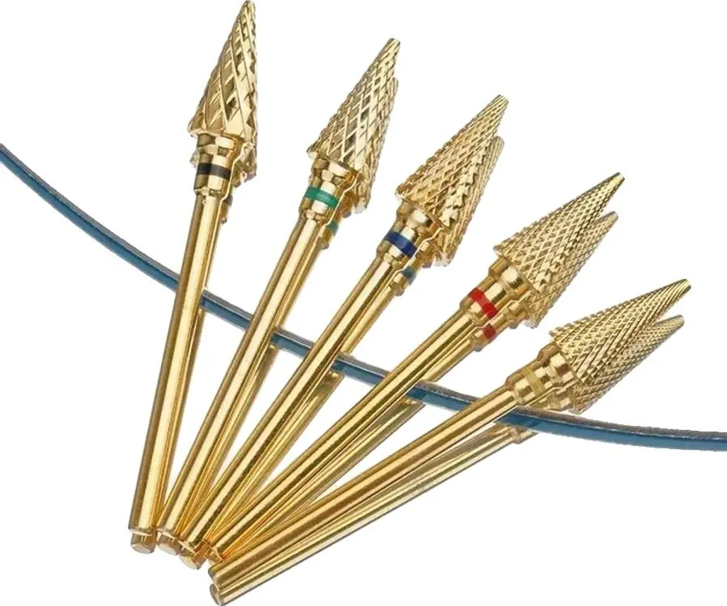 Foret à Ongles Anti-Chaleur pour Dépose Rapide, 5 Embouts Manucure Carbure