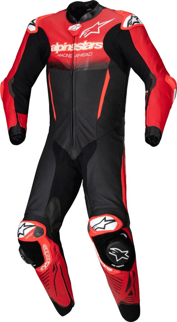 Alpinestars GP-R7 1-Teiler Motorrad Lederkombi, schwarz/rot, 46