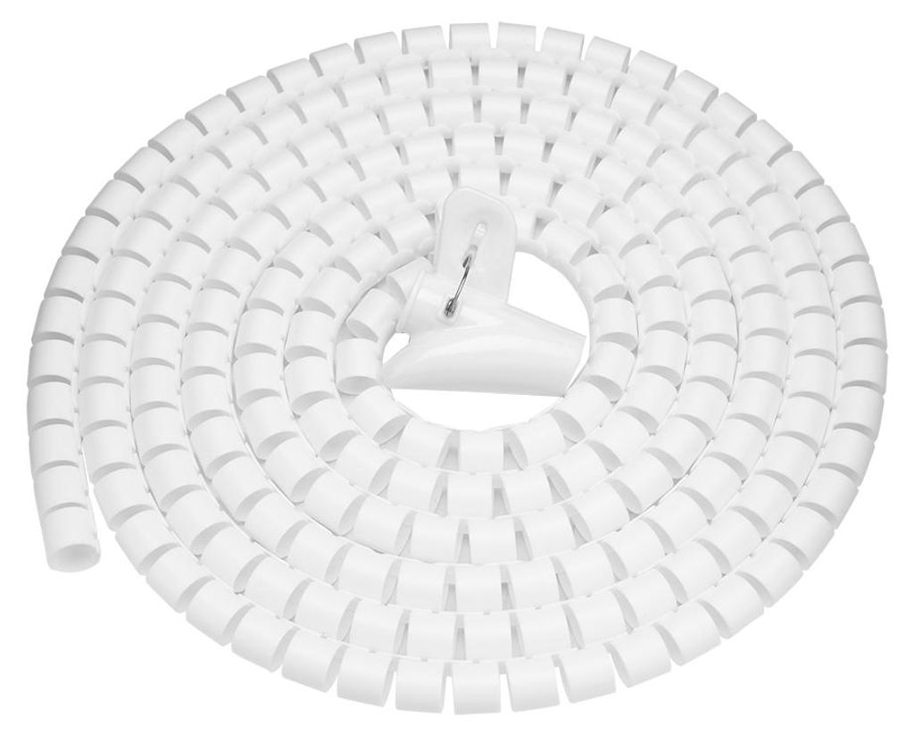 Flexibler Spiralschlauch-Kabel-Organizer, Drahtwickel-Kabelschutz, Aufbewahrung, Weiß, 3,0 m * 16 mm
