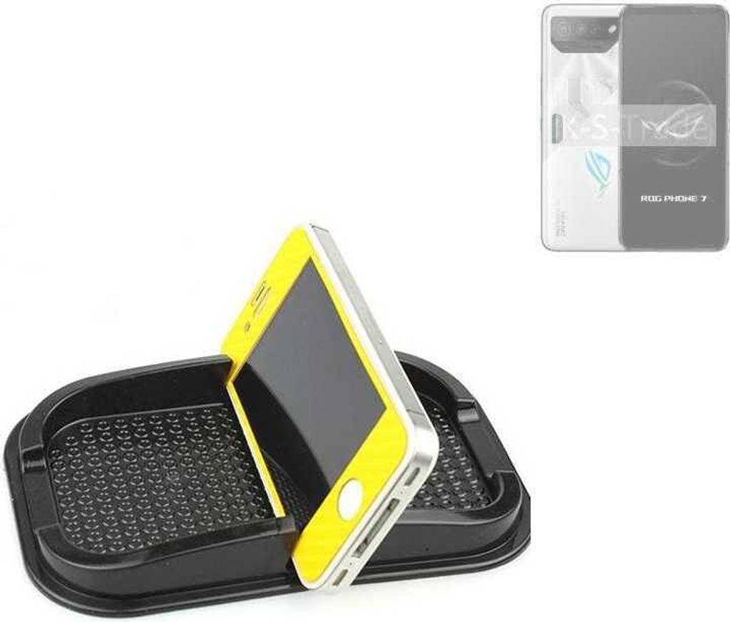 K-S-Trade Auto Anti Rutsch Matte Smartphone-Halter kompatibel mit Asus ROG Phone 7 Haft Pad Armaturenbrett Handy-Halterung Silikon