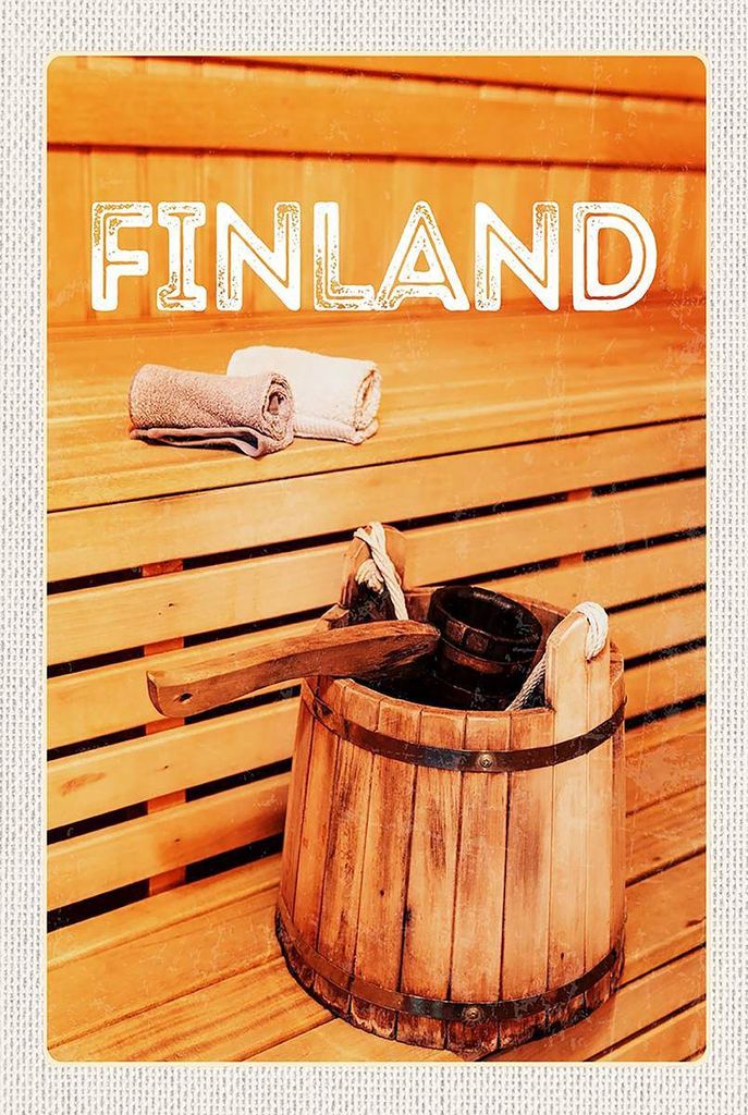 vianmo Holzschild 18x12 cm Dänemark Sauna Erholung Saunazubehör Bildmotiv Reisemotiv Abenteuer Reisen