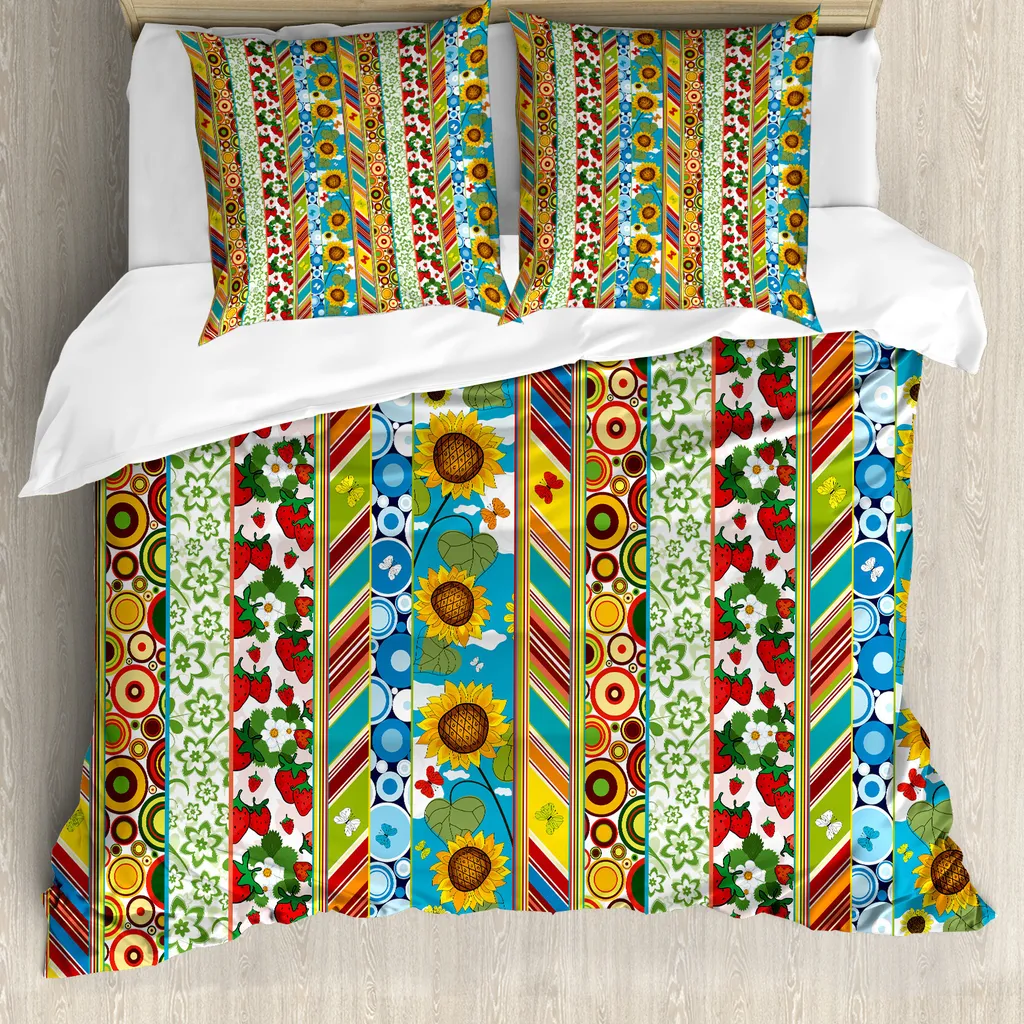 Copripiumino ABAKUHAUS 155x220: Patchwork Multicolore e Antiacaro Certificato