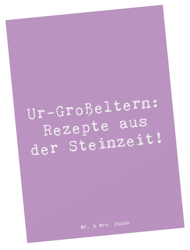 Mr. & Mrs. Panda Postkarte Spruch Ur-Großeltern Rezepte - Lavendeltraum - Geschenk, Tradition, Generationen, Liebe, Jubiläen, Ansichtskarten, Fam...