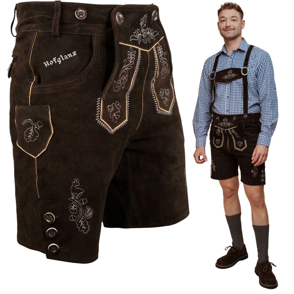 Bayerische Trachten Lederhose Mit Trägern - Premium Lederhose Für Oktoberfest