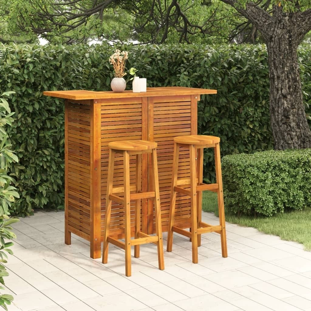 Maison Exclusive - 3-tlg. Gartenbar-Set Massivholz Akazie