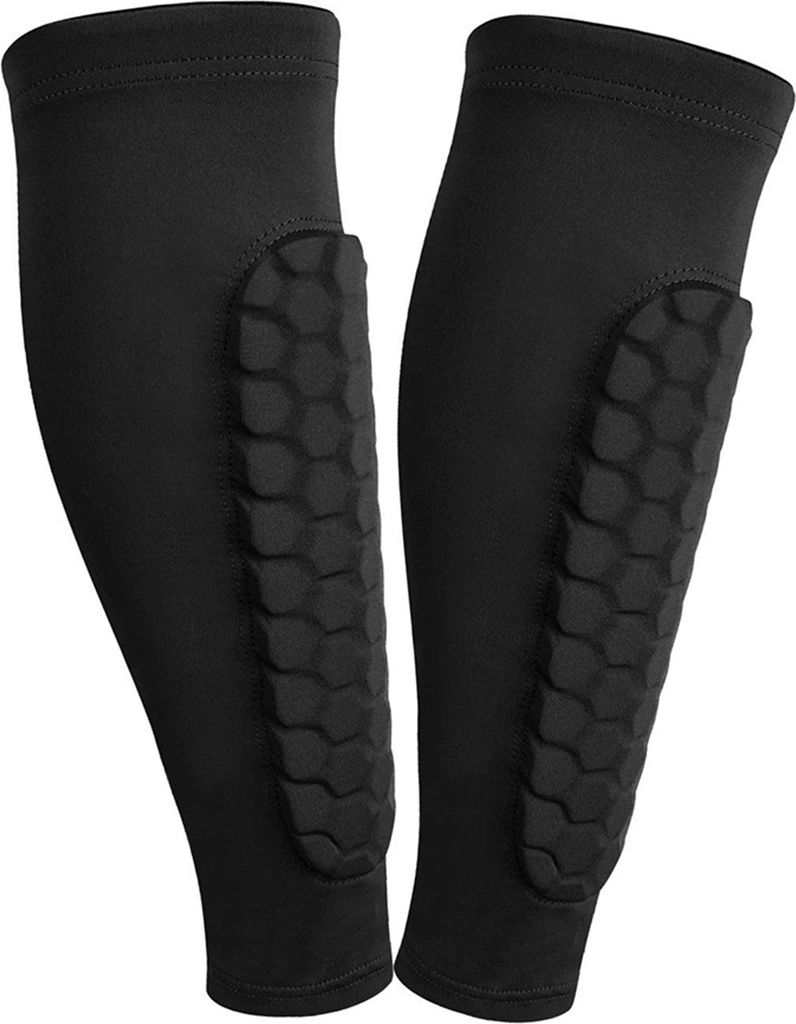 Fußball-Schienbeinschoner für Jugendliche und Erwachsene, Wadenkompressionsmanschette mit Wabenpolstern, Sportschutzausrüstung für Fußball, Ba...