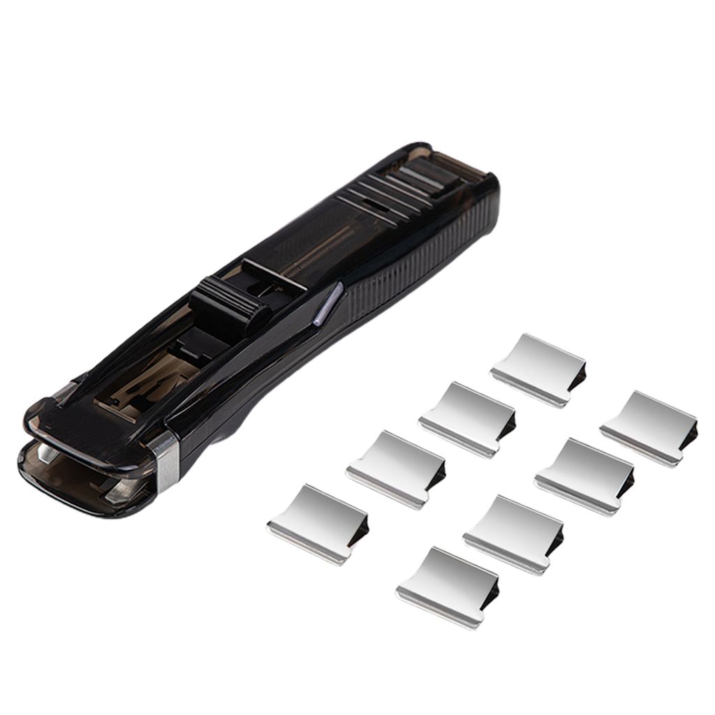 Wiederverwendbare Fixed Datei Pusher Paper Clipper Dispenser School Clip Office Supplies-Schwarz