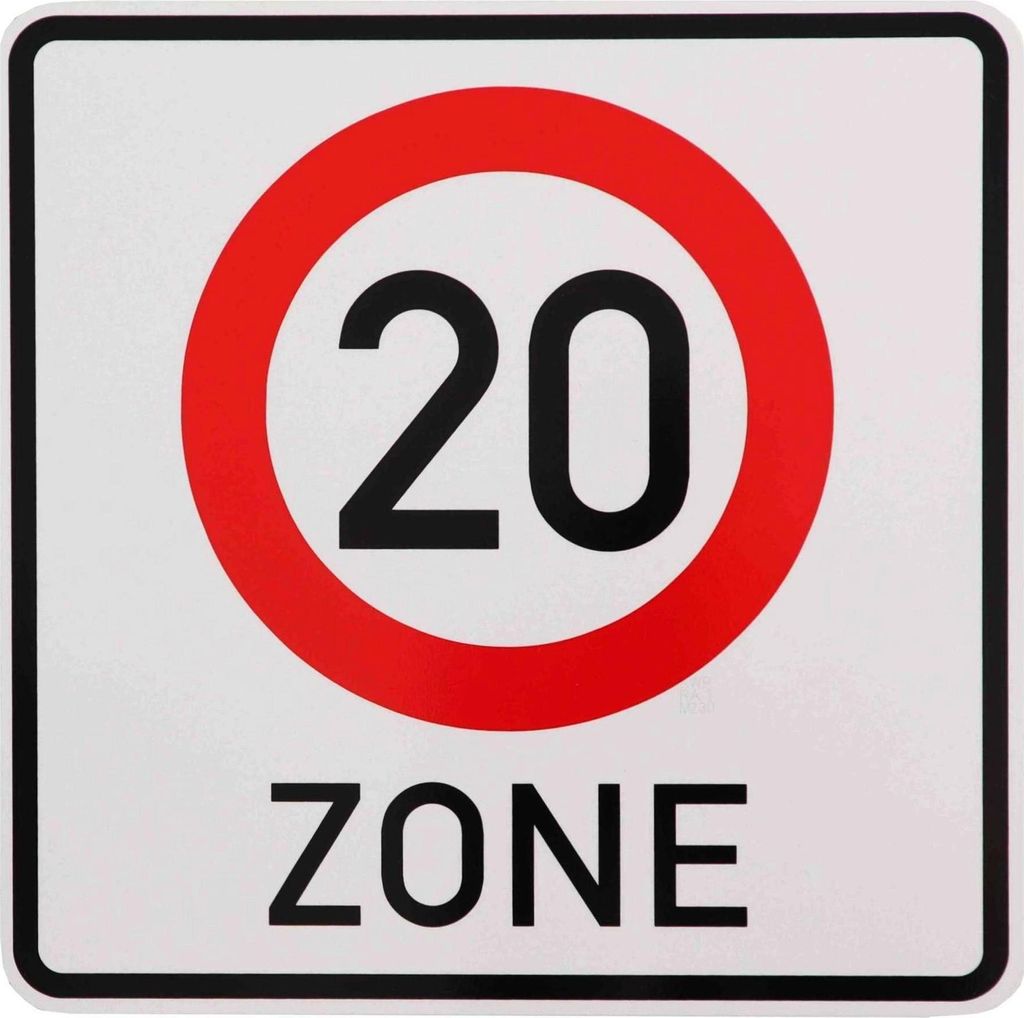 ORIGINAL Verkehrszeichen Nr. 274.1-20 nach StVO nach RAL-Gütebedingungen 20 ZONE 60 x 60 cm Verkehrschild Geburtstag Geschenk Geburtstagsschild St...