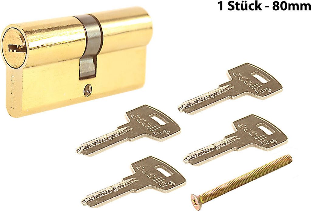 Ecolle Sicherheistschloss Gold 80mm S-80-X-4 1er Set
