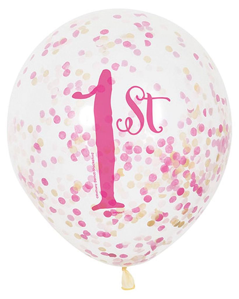 Luftballon Ø30cm Konfetti ca.30cmØ/ 6 Stück 1st Birthday Produktbild 