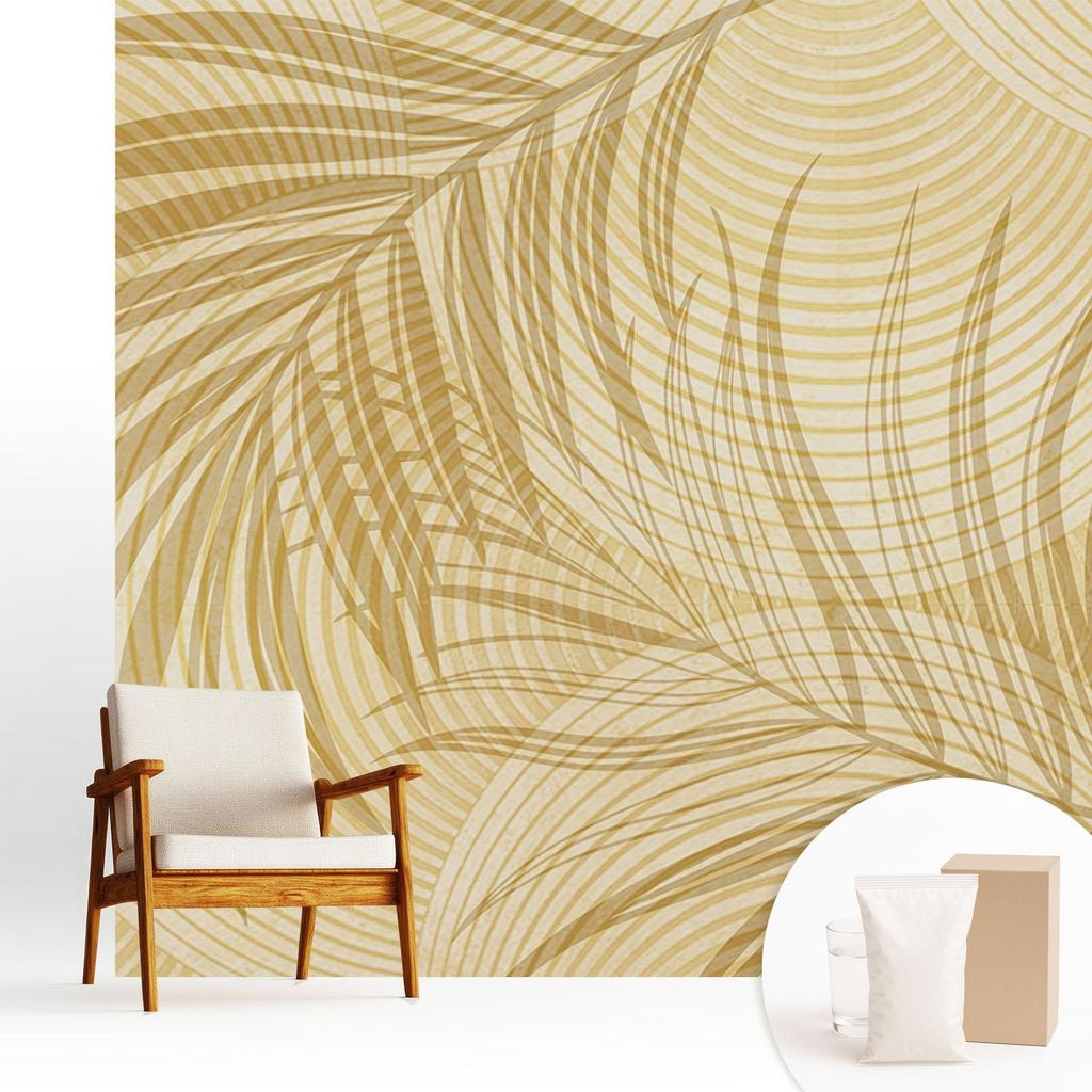 Fototapete - 250x250 cm - Tapete - Wandtapete - Wandbilder - Dekofolie - Tapete Folie - Wand - Dekoration - Wohnzimmer - Tropische Eleganz