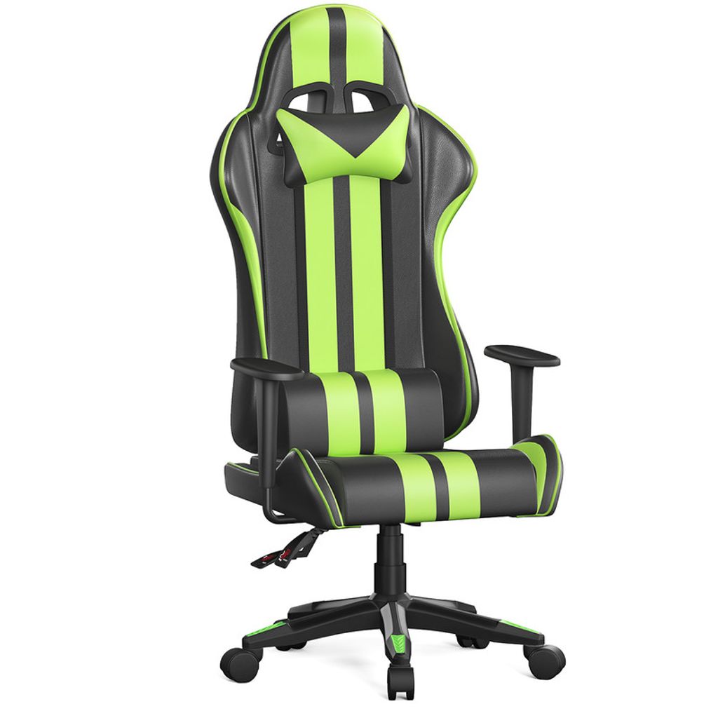 Bürostuhl Ergonomisch - Gamer Stühle mit Lendenkissen + Kopfstütze Gaming  Chair Höhenverstellbar Bürostuhl Computerstuhl für Erwachsene Mädchen