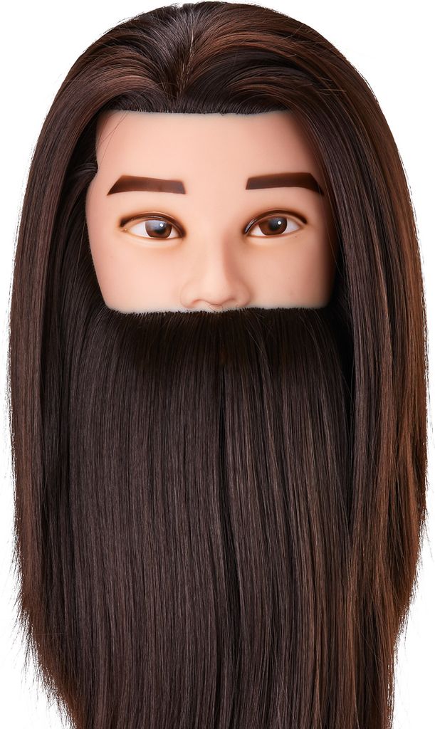 Barbier Gabbiano WZ4 Trainingskopf mit Bart, Kunsthaar, Farbe 4H, Länge 8"+6"