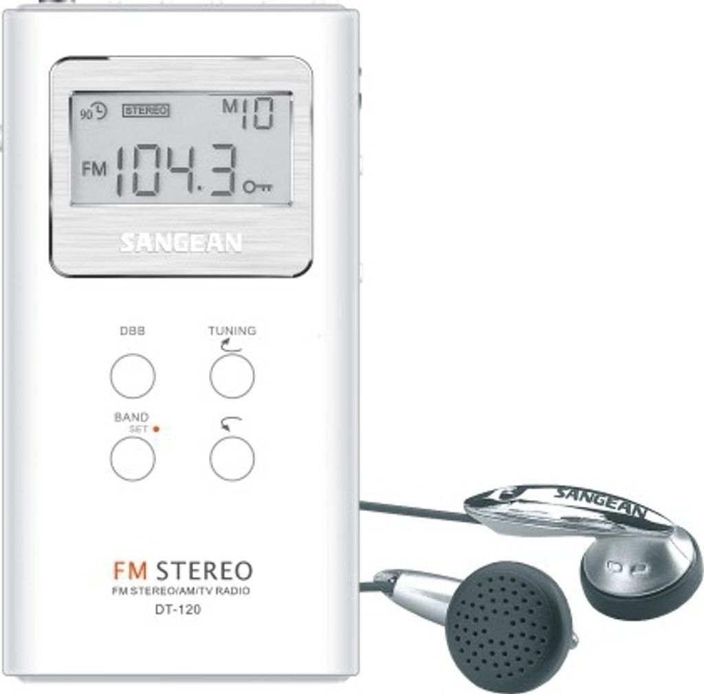 Sangean DT-120, radio (display LCD, 120 W, 1,5 V), bianco Immagine del prodotto 