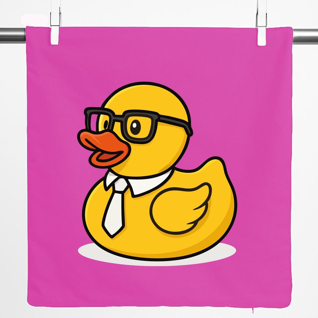 Huuraa Kissenbezug Quietscheente Büro Comic Gummiente 40x40cm Fuchsia Baumwolle Dekokissenbezug Geschenkidee