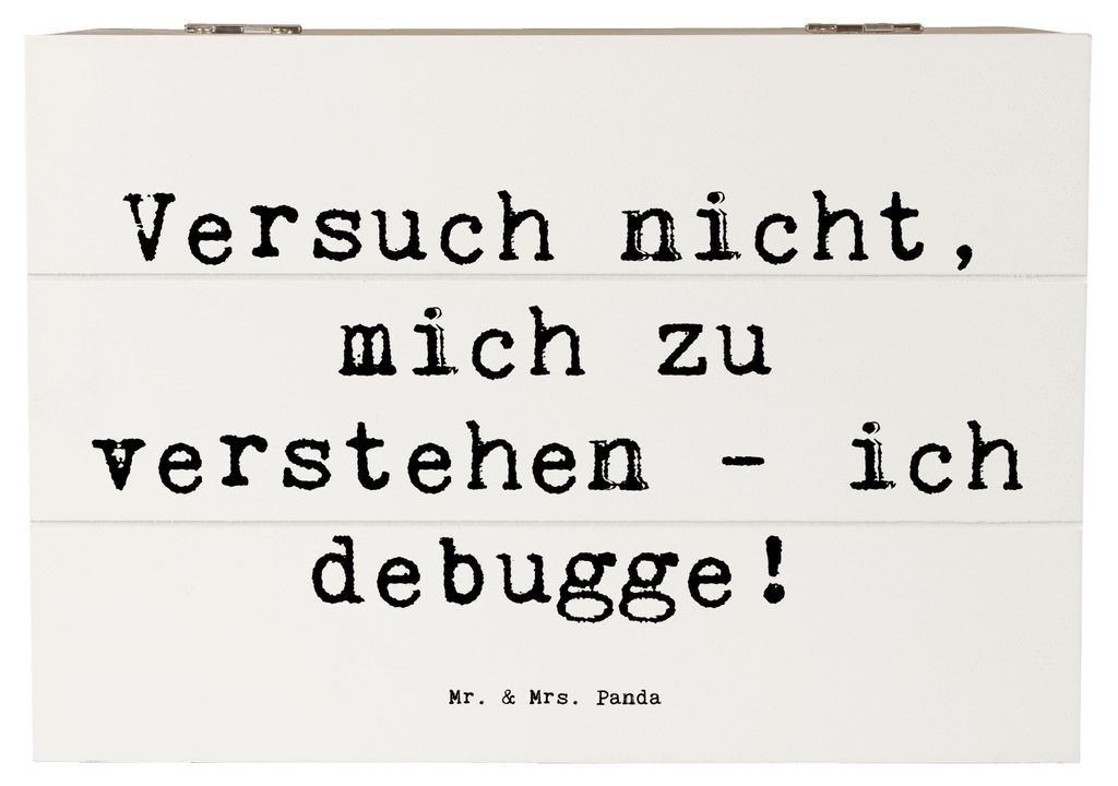 Mr. & Mrs. Panda Geschenkbox Spruch Softwareentwickler Debugging 22 x 15 cm - Weiß - Geschenk, personalisierte Geschenke, Softwareentwicklung, Ber...