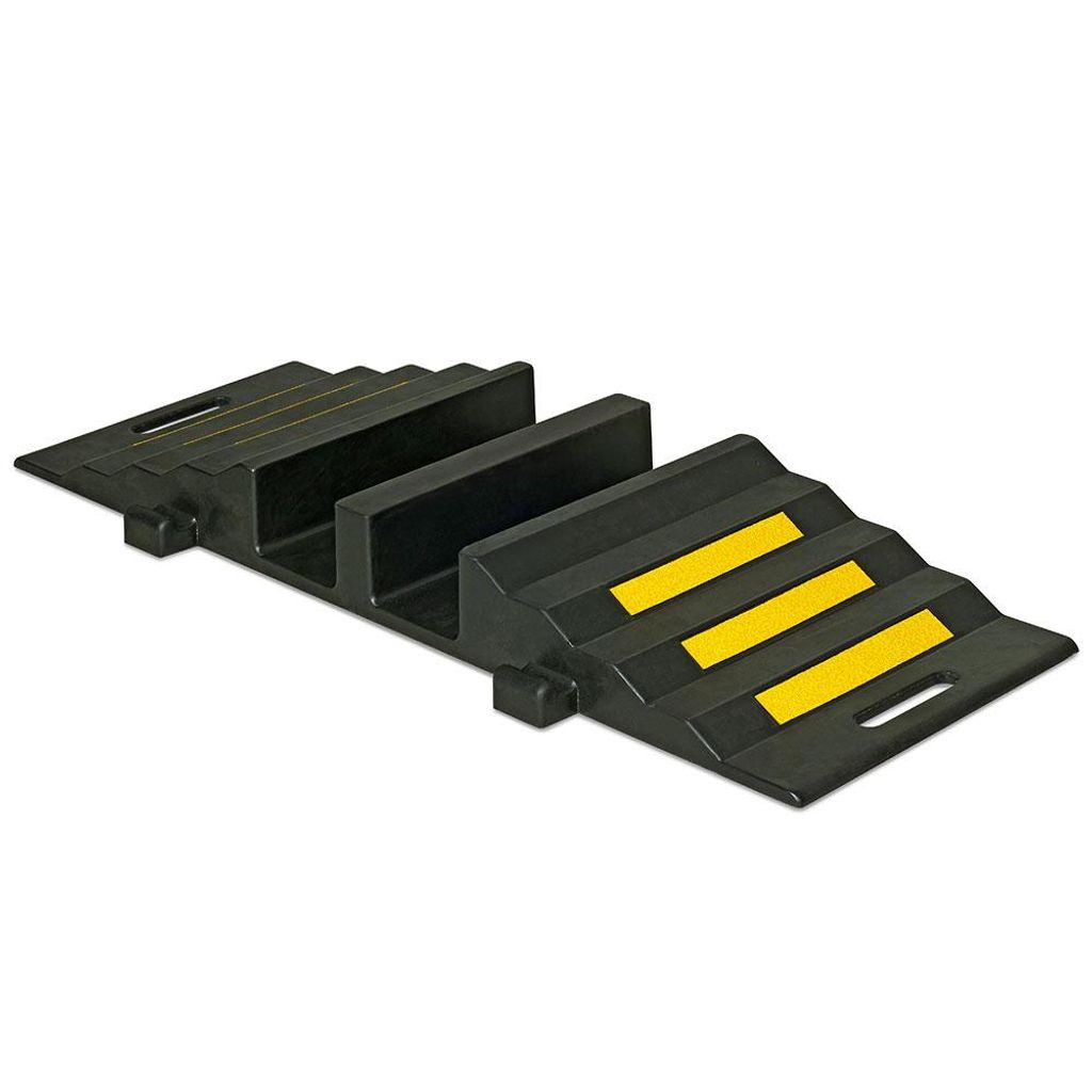 Schlauchbrücke mit Reflexstreifen und 2 Kanälen, LxTxH 830x300x85 mm