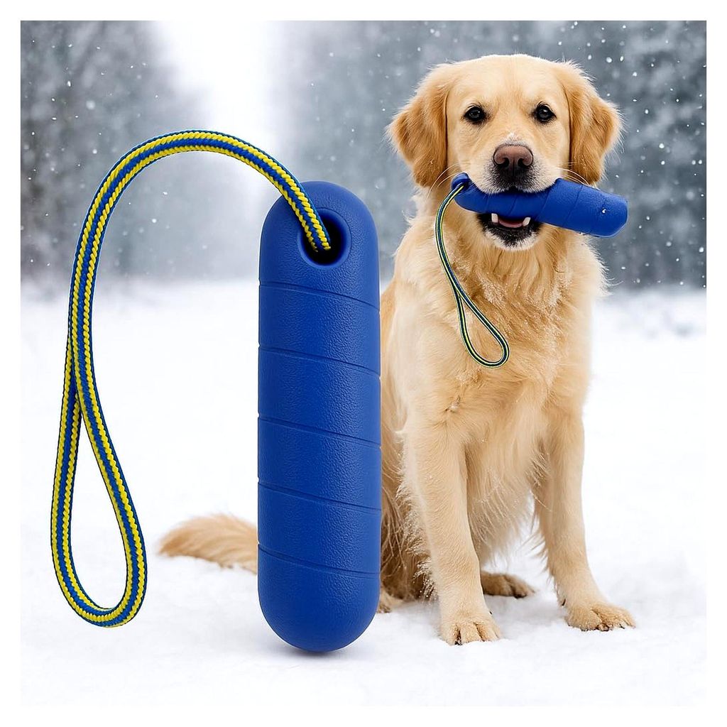 Hundespielzeug Winter EVA Dummy für Hundetraining – Interaktives Kauspielzeug mit Seil, Anti-Stress Indoor Spielzeug zur Zahnpflege, robust und ...