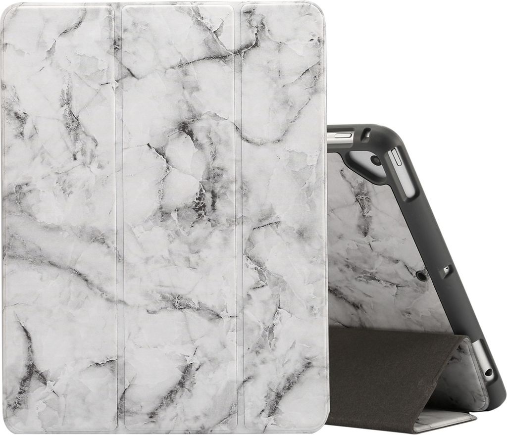 Mobigear Tri-Fold Marble iPad 5 (2017) Hülle Klapphülle + Stifthalter - Grau