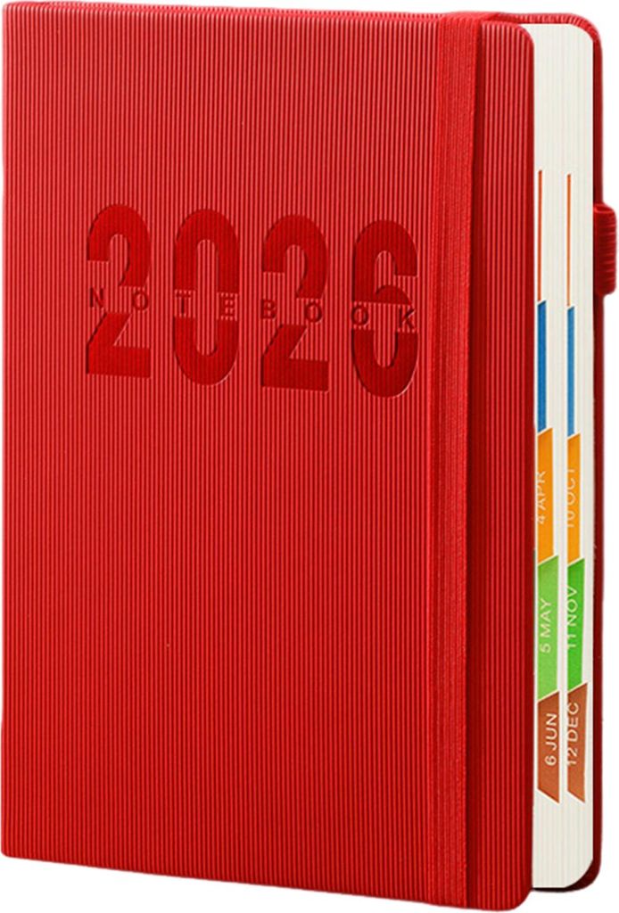 Planer 2026, Januar 2026 – Dezember 2026, Tages-, Wochen- und Monatskalender, Planer mit Kunstledereinband, für Männer, Frauen, Business, Stude...