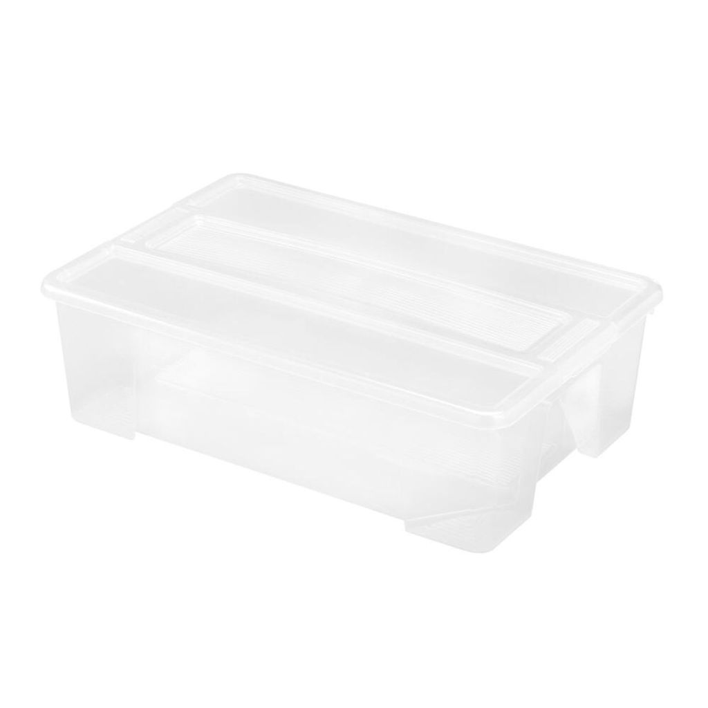 6x TEX Box 28L 57x38x17cm Transparent Deckel Aufbewahrung Spielzeugkisten Klar