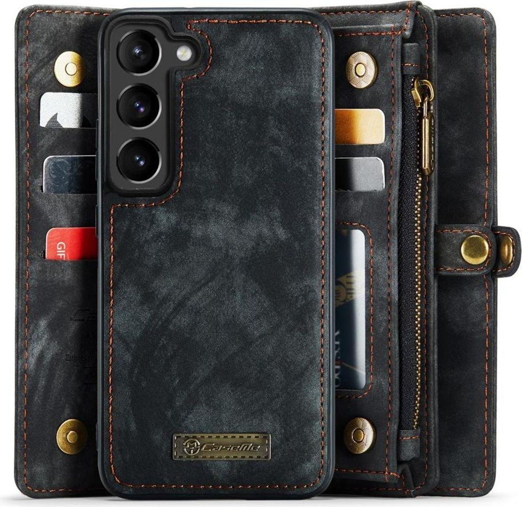 Samsung Galaxy S23 Hülle - CaseMe 008 2-in-1 Klapphülle & Back Cover mit Brieftasche - Schwarz