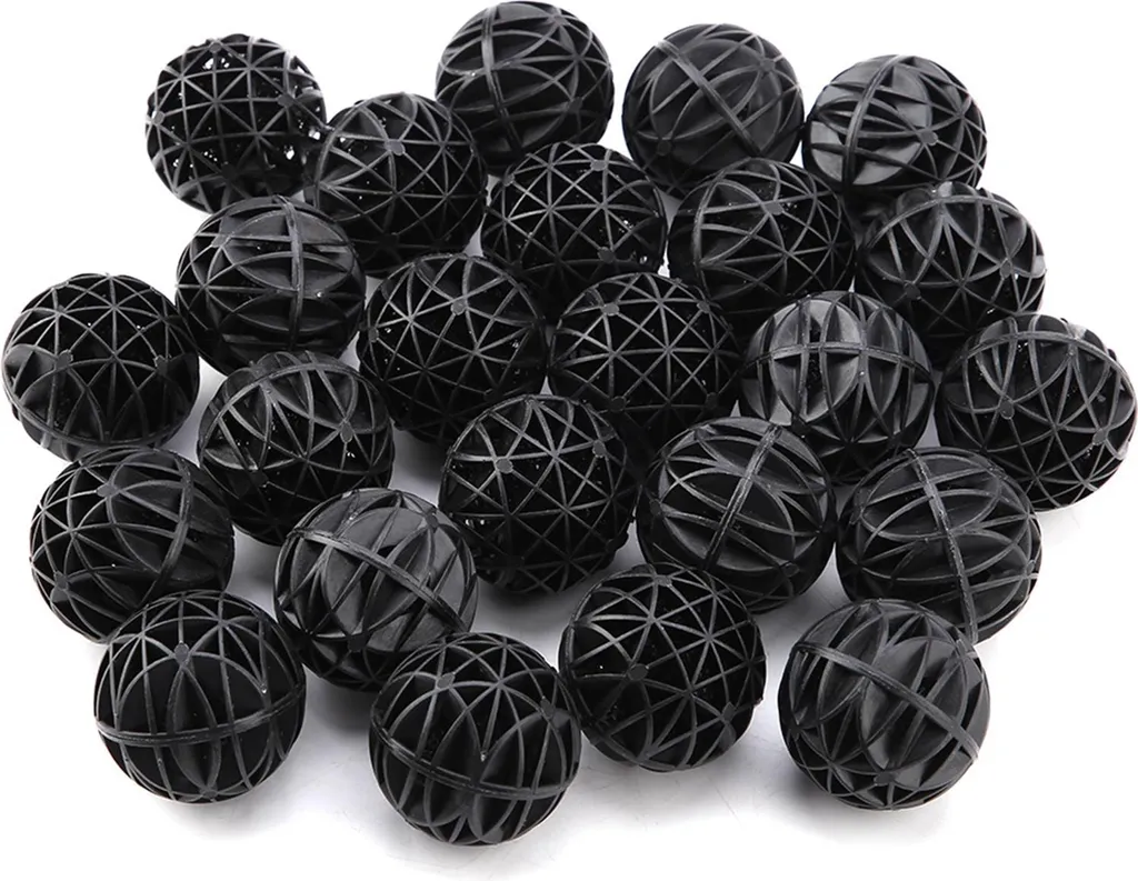 Bio-balles de filtration 56mm avec coton biochimique pour aquarium, 50 pcs