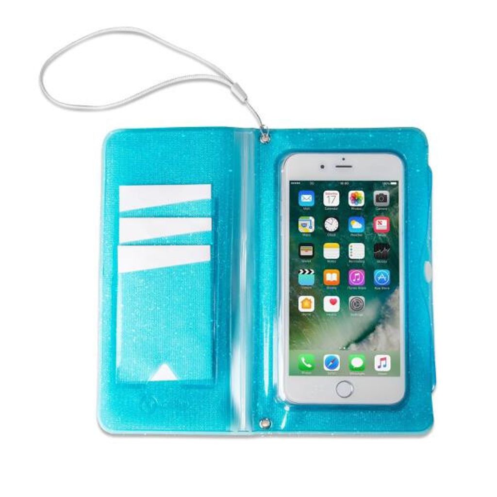 Celly SPLASHWALL18LB Handy-Schutzhülle 15,8 cm (6.2 Zoll) Geldbörsenhülle Blau