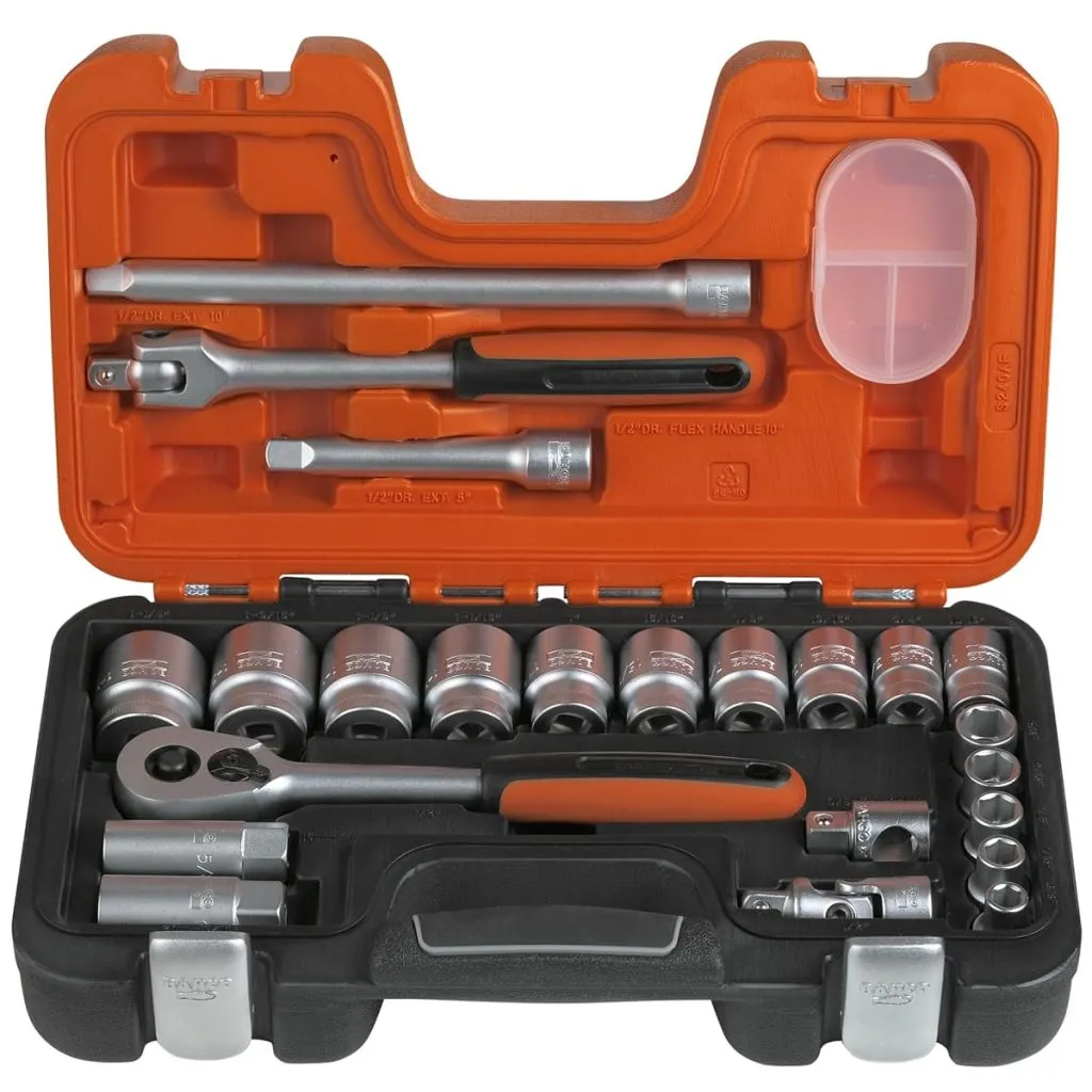 Coffret de douilles 1/2 Bahco S240AF avec cliquet et rallonges articulées