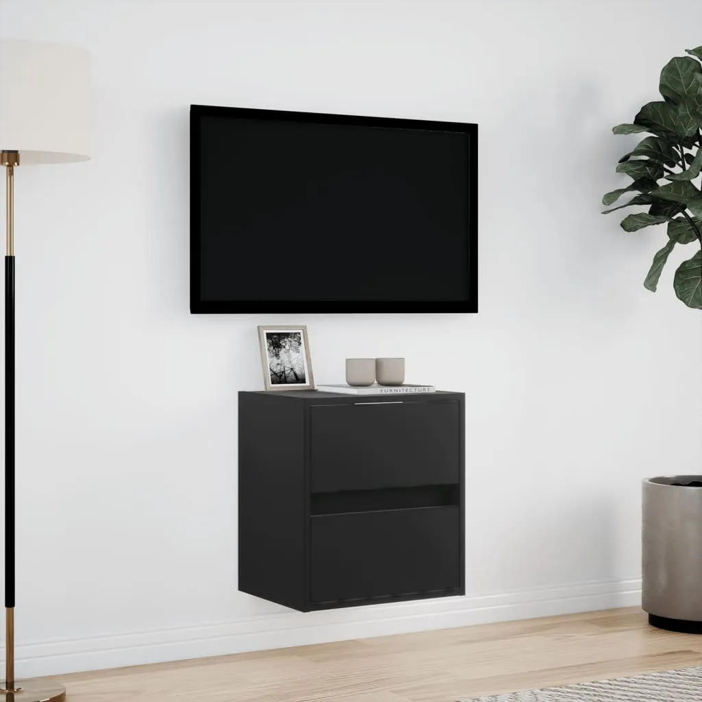 Mobiletto TV Sospeso Nero con LED - Ordine e Stile in Soggiorno - 4