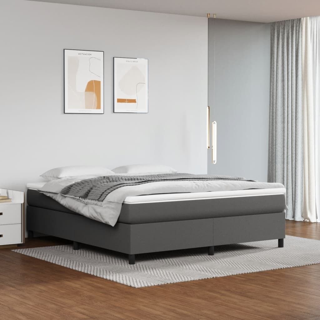 "Rabatt" Boxspring-Bettrahmen 2 Personen - Schlafzimmerbett - Grau 160x200 cm Kunstleder - Klassische Betten CC4605