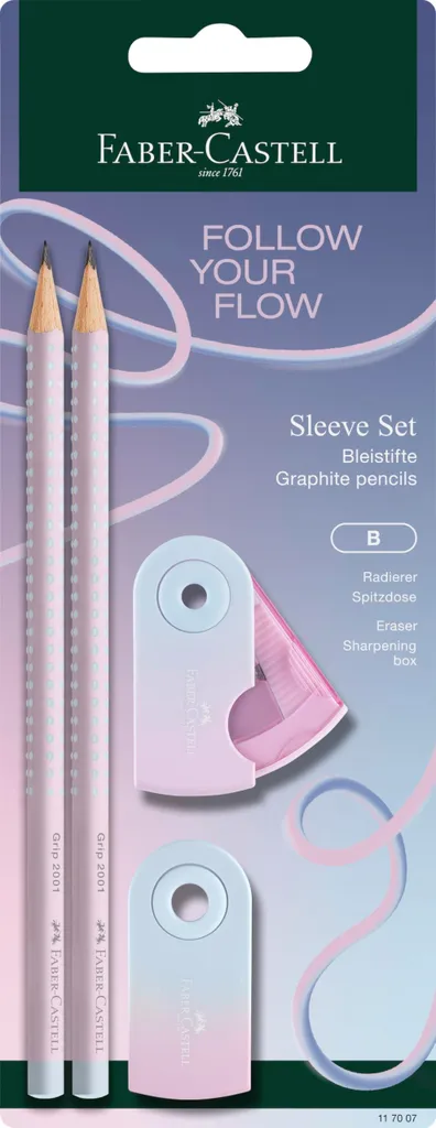 Coffret Cadeau Écriture Ergonomique Faber-Castell Grip Flow Blushing Sky