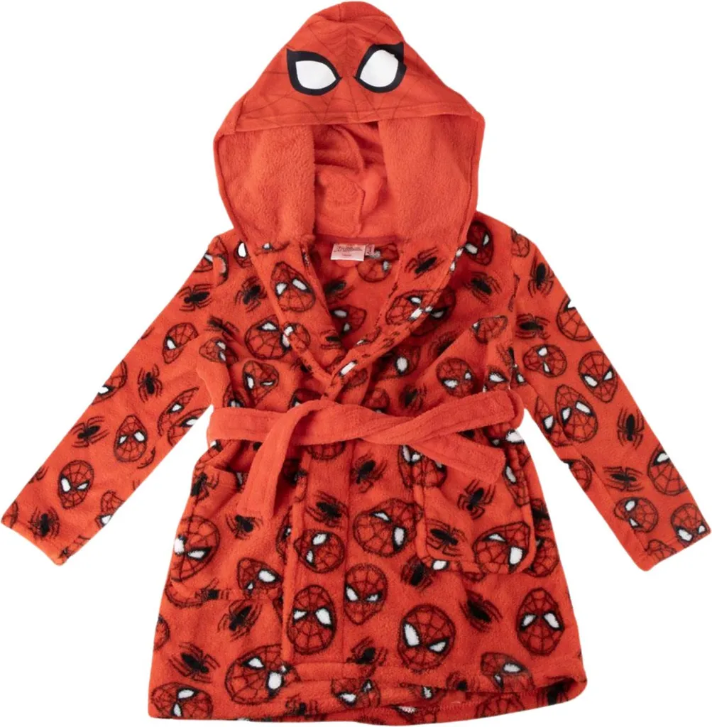 Peignoir Enfant Spider-Man à Capuche Rouge Absorbant Taille 4 Ans