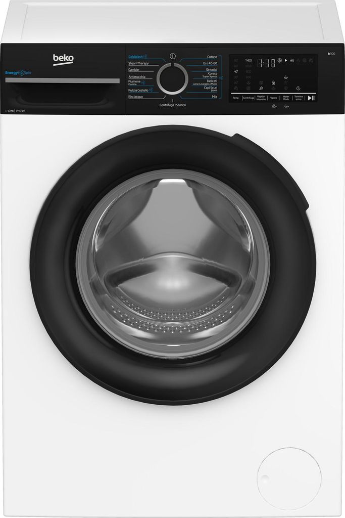 Beko b300 BMGWT41241B Waschmaschine Frontlader 12 kg 1400 RPM Schwarz, Weiß
