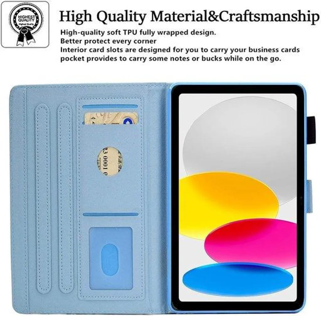 Housse tablette 10,9 pouces avec porte-stylet et veille automatique noir