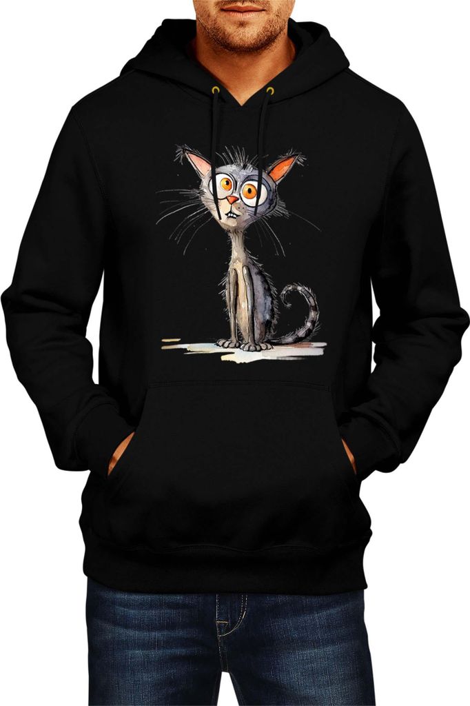 Herren Kapuzenpullover Funny Cats Breeds Oriental Shorthair Cat, Man 2XL / Schwarz