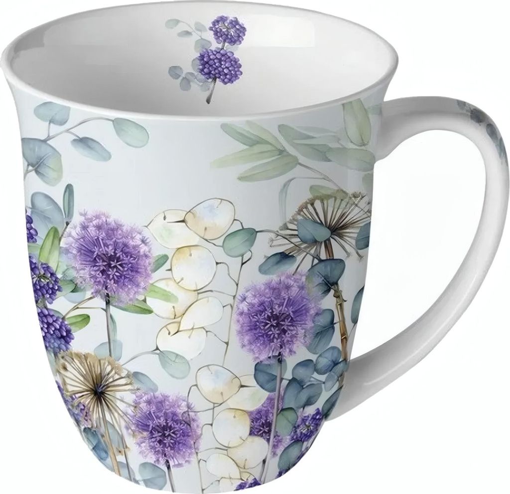 Porzellantasse 400 ml New Bone China – Lunaria Green, spülmaschinen- & mikrowellengeeignet