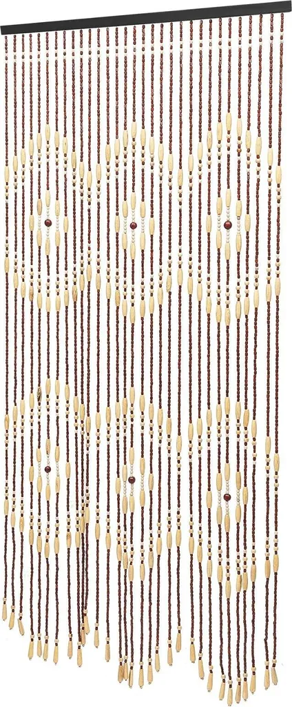 Rideau de perles bohème aspect bambou marron pour porte 90 x 175 cm