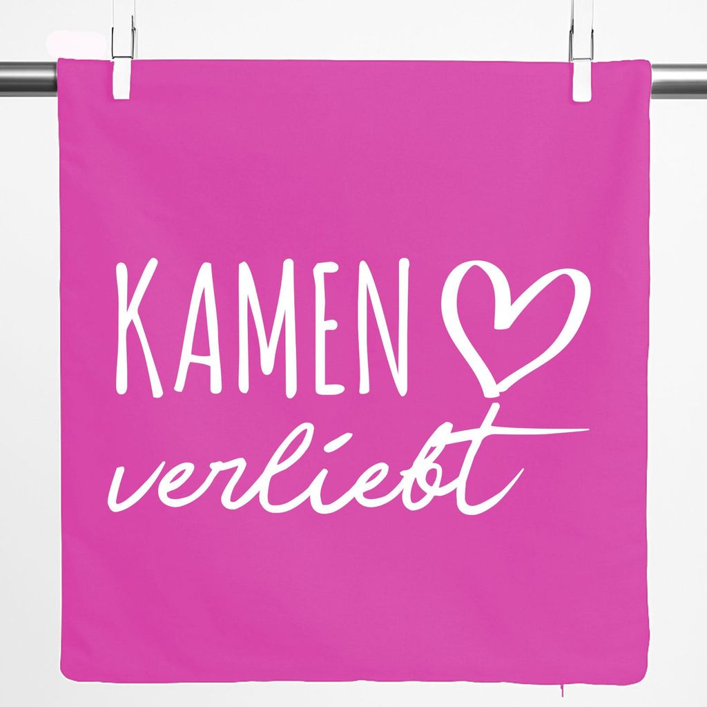Huuraa Kissenbezug Kamen verliebt 40x40cm Fuchsia Baumwolle Dekokissenbezug Geschenkidee
