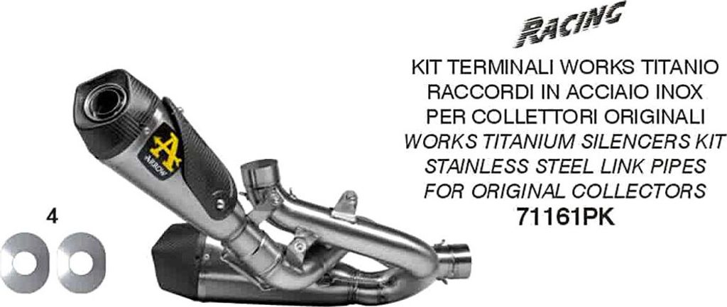 Marmitta slip-on ARROW works titanio con raccordi per Immagine del prodotto 