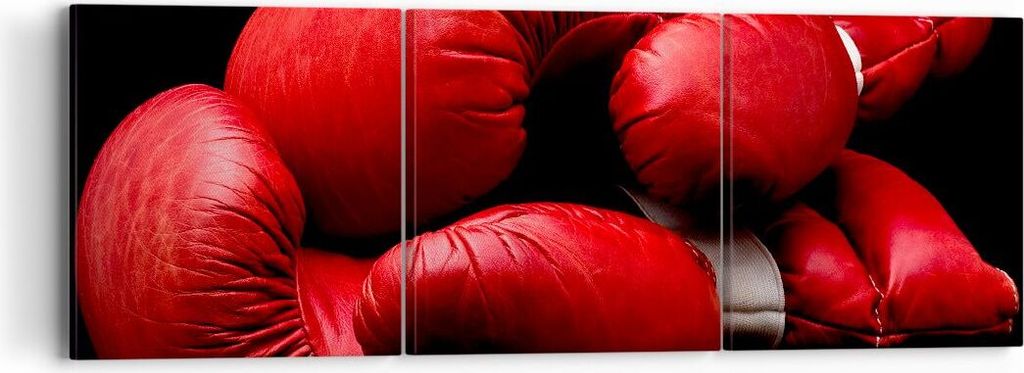 Bild auf Leinwand - Leinwandbild - Sport Handschuhe Leder Wettkampf - 90x30cm - Wand Bild - Wanddeko - Leinwanddruck - Bilder - Kunstdruck - Wandde...