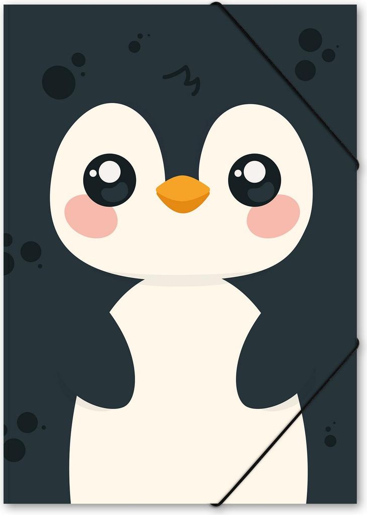 itenga Postmappe A4 PP Motiv Kawaii PINGUIN aus langlebigem Kunststoff