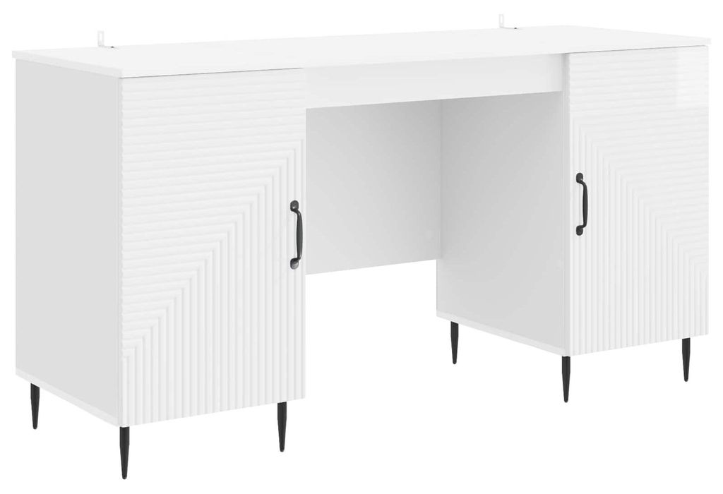 Maison Exclusive - Schreibtisch Hochglanz Weiß 142,5 x 50 x 75 cm Holzwerkstoff