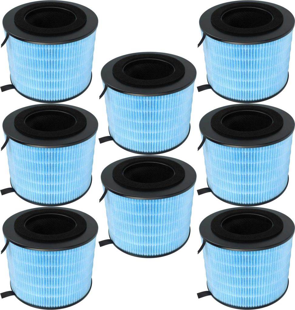 vhbw 8x Luftilter kompatibel mit Philips AMF220 Luftreiniger - Kombifilter Aktivkohle + Schwebstofffilter